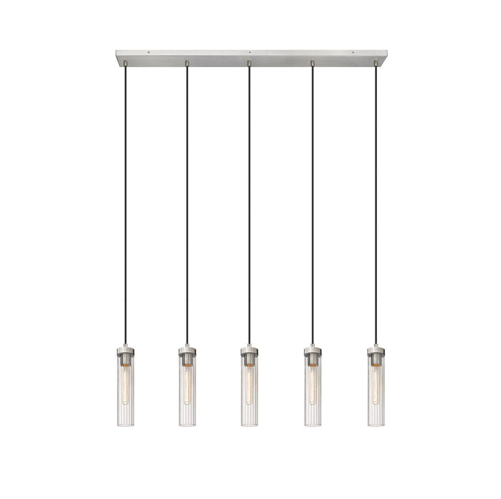 Z-Lite 740P-5L-BN Five Light Linear Chandelier, Brushed Nickel