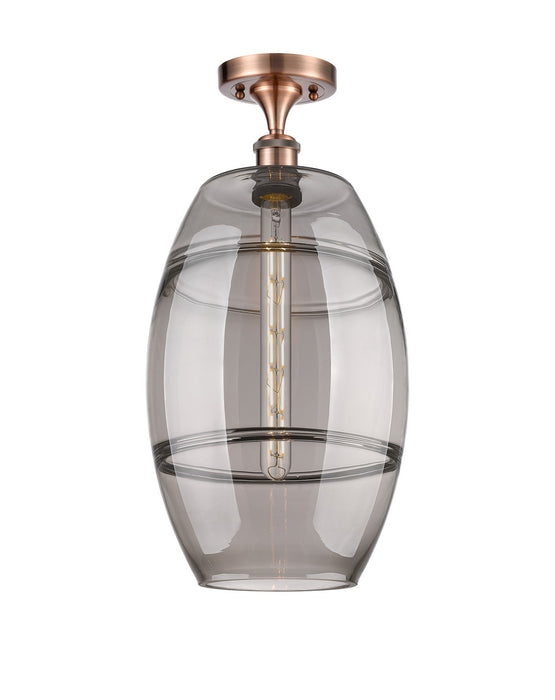 Innovations 516-1C-AC-G557-10SM One Light Semi-Flush Mount, Antique Copper