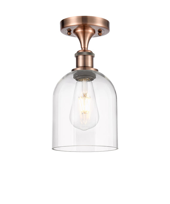 Innovations 516-1C-AC-G558-6CL One Light Semi-Flush Mount, Antique Copper