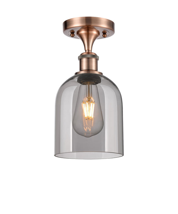 Innovations 516-1C-AC-G558-6SM One Light Semi-Flush Mount, Antique Copper