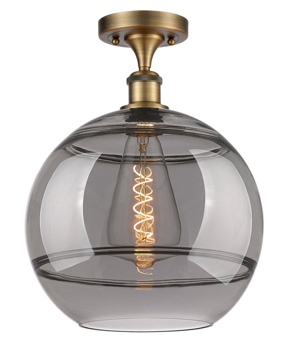 Innovations 516-1C-BB-G556-12SM One Light Semi-Flush Mount, Brushed Brass