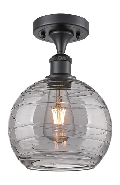 Innovations 516-1C-BK-G1213-8SM One Light Semi-Flush Mount, Matte Black
