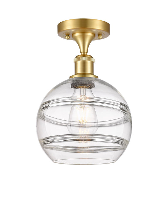 Innovations 516-1C-SG-G556-8CL One Light Semi-Flush Mount, Satin Gold