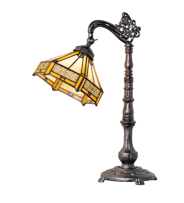 Meyda Tiffany 244796 One Light Table Lamp, Mahogany Bronze