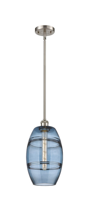 Innovations 516-1S-SN-G557-8BL One Light Mini Pendant, Brushed Satin Nickel