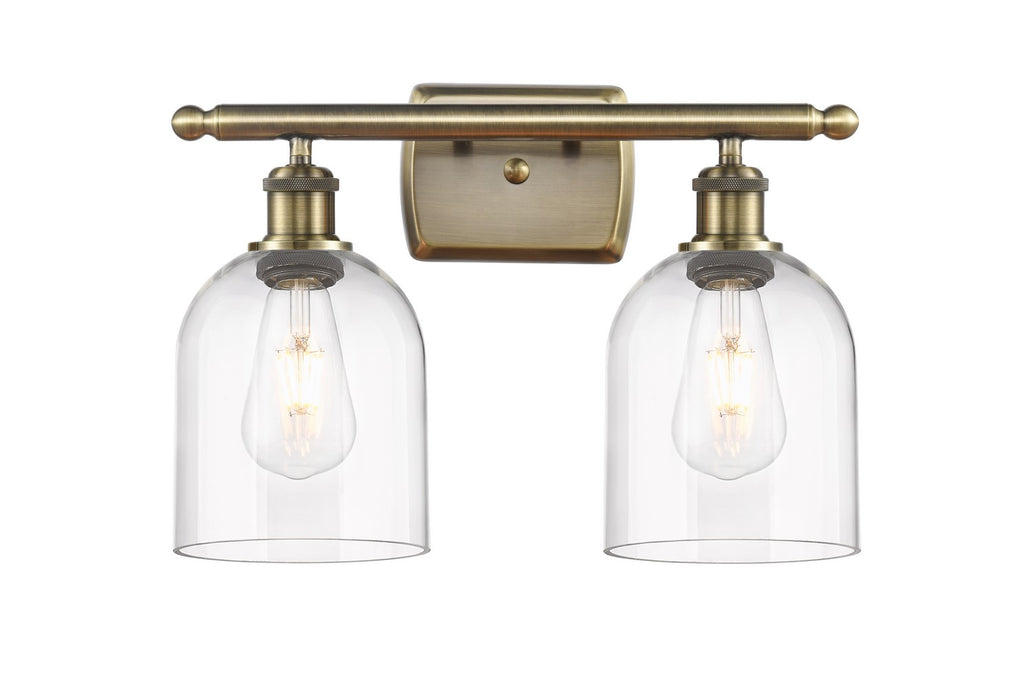 Innovations 516-2W-AB-G558-6CL Two Light Bath Vanity, Antique Brass