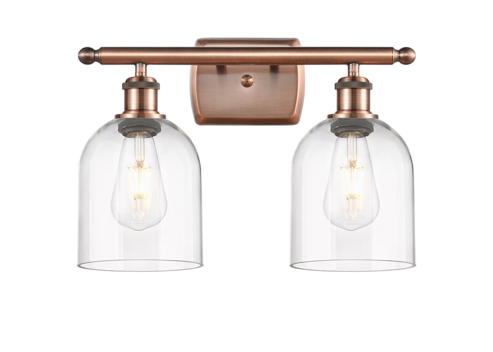 Innovations 516-2W-AC-G558-6CL Two Light Bath Vanity, Antique Copper