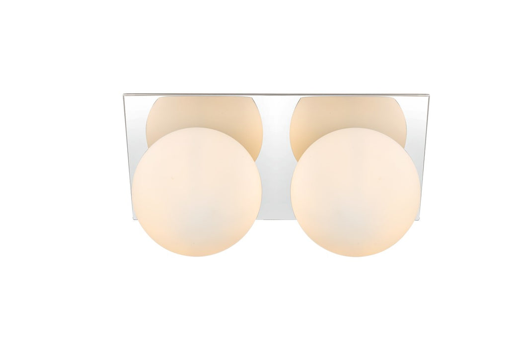 Elegant Lighting LD7304W14CH Two Light Bath Sconce, Chrome