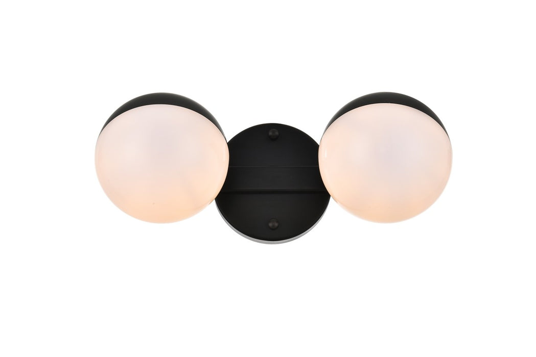 Elegant Lighting LD7305W13BLK Two Light Bath Sconce, Black