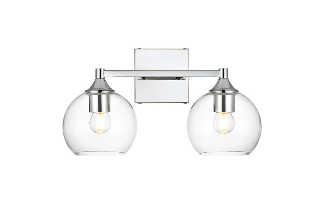 Elegant Lighting LD7308W16CH Two Light Bath Sconce, Chrome