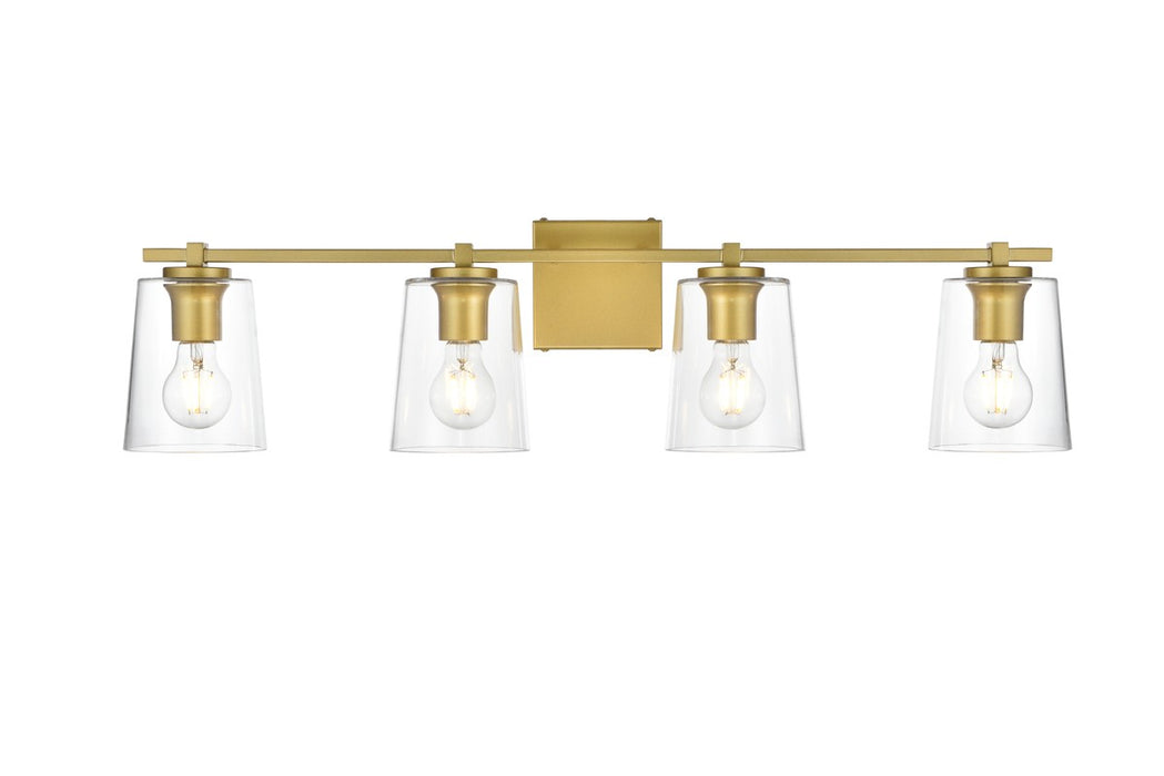 Elegant Lighting LD7310W33BRA Four Light Bath Sconce, Brass