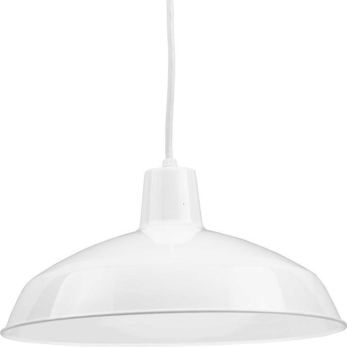Progress Lighting P5094-30 One Light Pendant, White