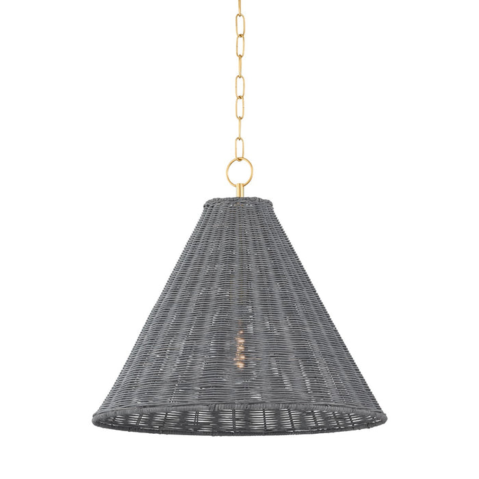 Mitzi H825701-AGB One Light Pendant, Aged Brass