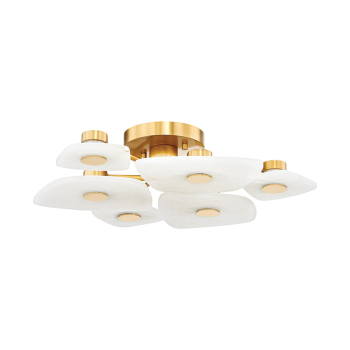 Hudson Valley 7828-AGB LED Semi Flush Mount, Aged Brass