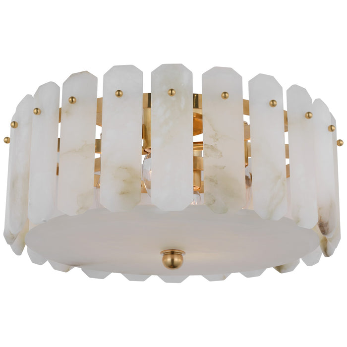 Visual Comfort Signature ARN 4125HAB-ALB Four Light Flush Mount, Hand-Rubbed Antique Brass
