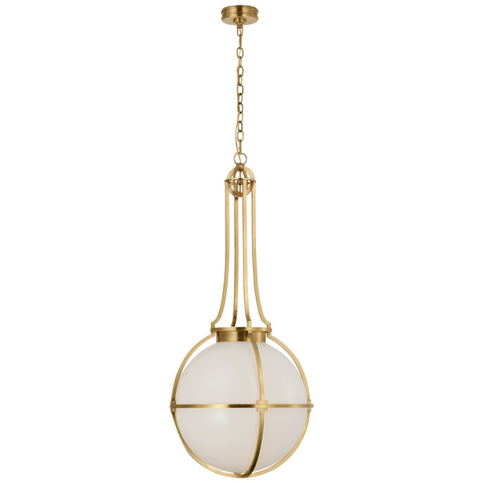Visual Comfort Signature CHC 5484AB-WG LED Pendant, Antique-Burnished Brass