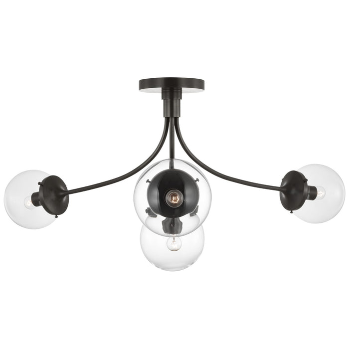 Visual Comfort Signature KS 4009BZ-CG LED Semi-Flush Mount, Bronze