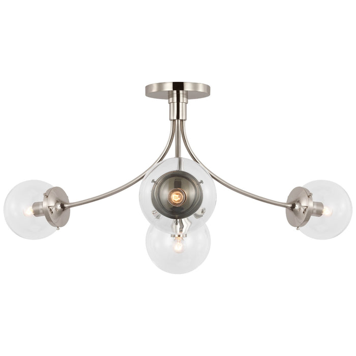 Visual Comfort Signature KS 4009PN-CG LED Semi-Flush Mount, Polished Nickel