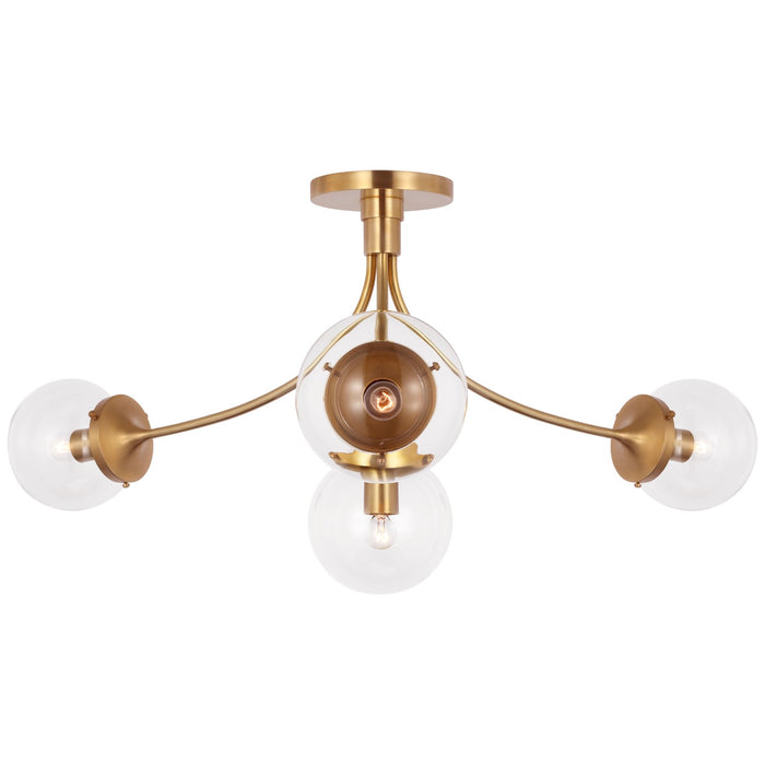 Visual Comfort Signature KS 4009SB-CG LED Semi-Flush Mount, Soft Brass