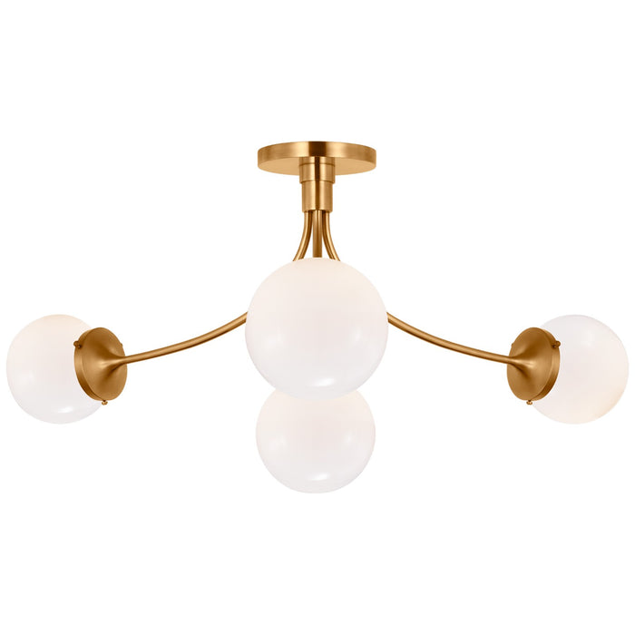 Visual Comfort Signature KS 4009SB-WG LED Semi-Flush Mount, Soft Brass