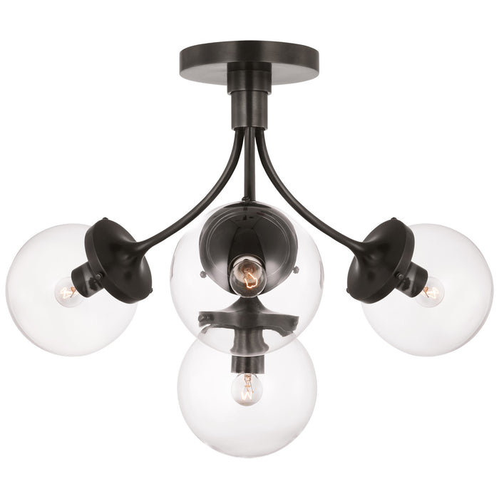 Visual Comfort Signature KS 4407BZ-CG Four Light Semi-Flush Mount, Bronze