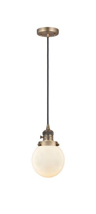 Innovations 201CSW-BB-G201-6 One Light Mini Pendant, Brushed Brass