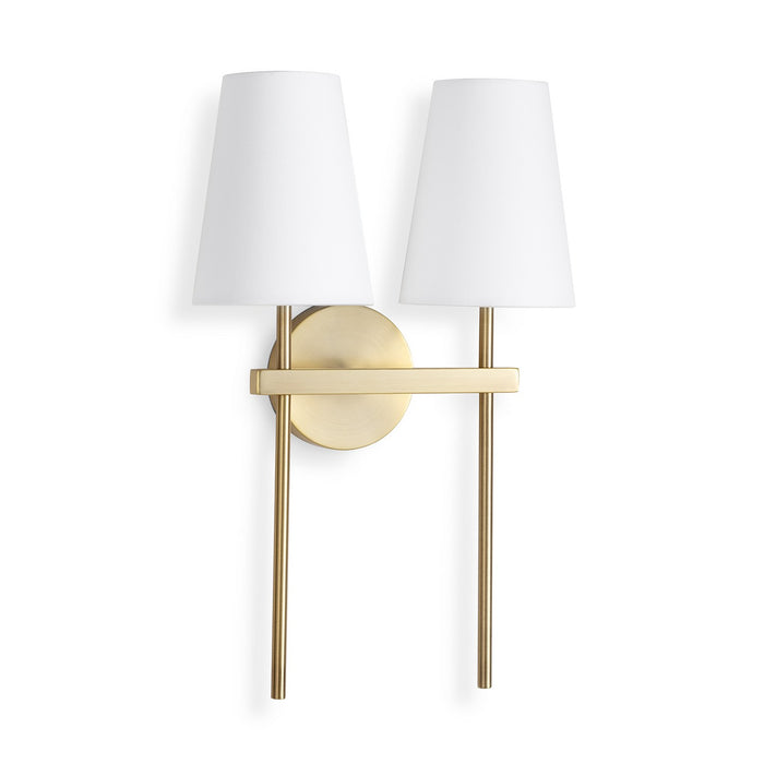 Regina Andrew 15-1211 Two Light Wall Sconce, Natural Brass