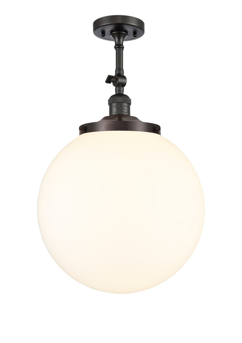 Innovations 201F-OB-G201-14 One Light Semi-Flush Mount, Oil Rubbed Bronze