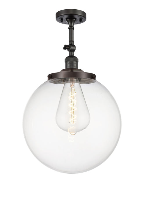 Innovations 201F-OB-G202-14 One Light Semi-Flush Mount, Oil Rubbed Bronze