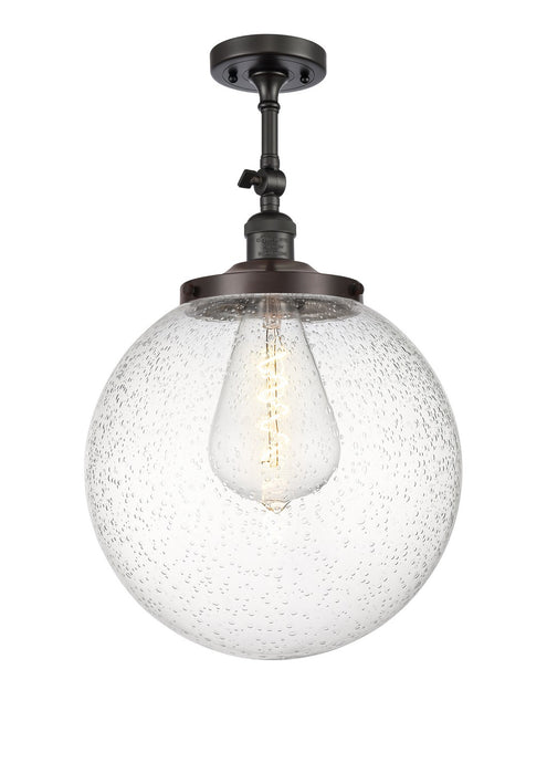Innovations 201F-OB-G204-14 One Light Semi-Flush Mount, Oil Rubbed Bronze