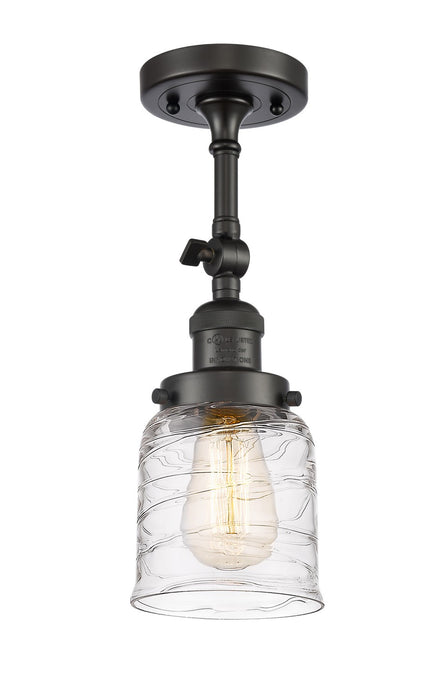Innovations 201F-OB-G513 One Light Semi-Flush Mount, Oil Rubbed Bronze