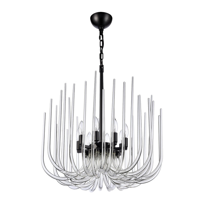 Zeev Lighting CD10031-8-SBB Eight Light Pendant, Satin Brushed Black