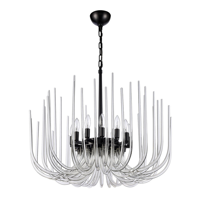 Zeev Lighting CD10032-12-SBB 12 Light Chandelier, Satin Brushed Black