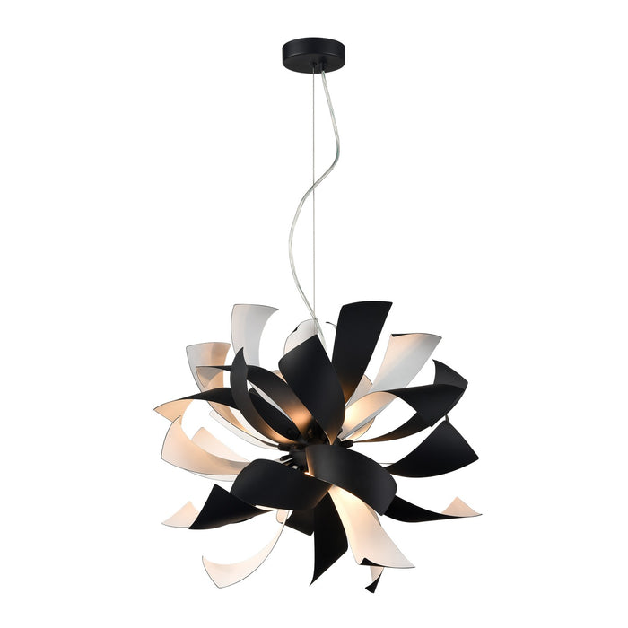 Zeev Lighting CD10035-9-MBK+MW Nine Light Chandelier, Matte Black w/Matte White