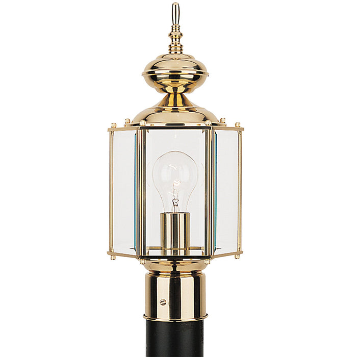 Generation Lighting 8209-02 One Light Outdoor Post Lantern, Polished Brass