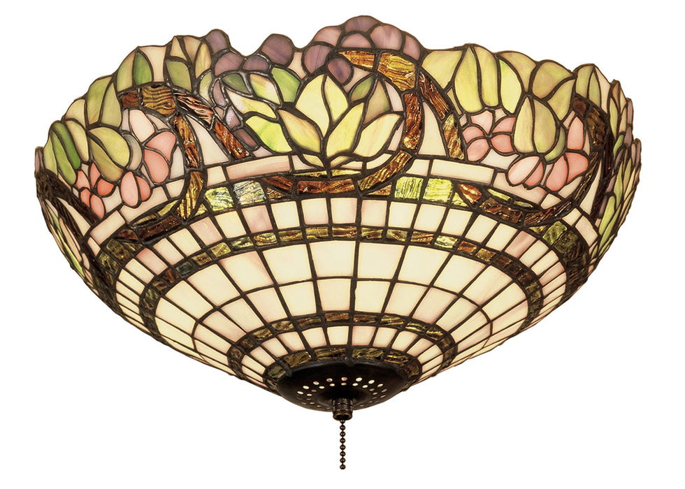 Meyda Tiffany 47608 Three Light Flushmount, Purple Pr Pink Pbnawr