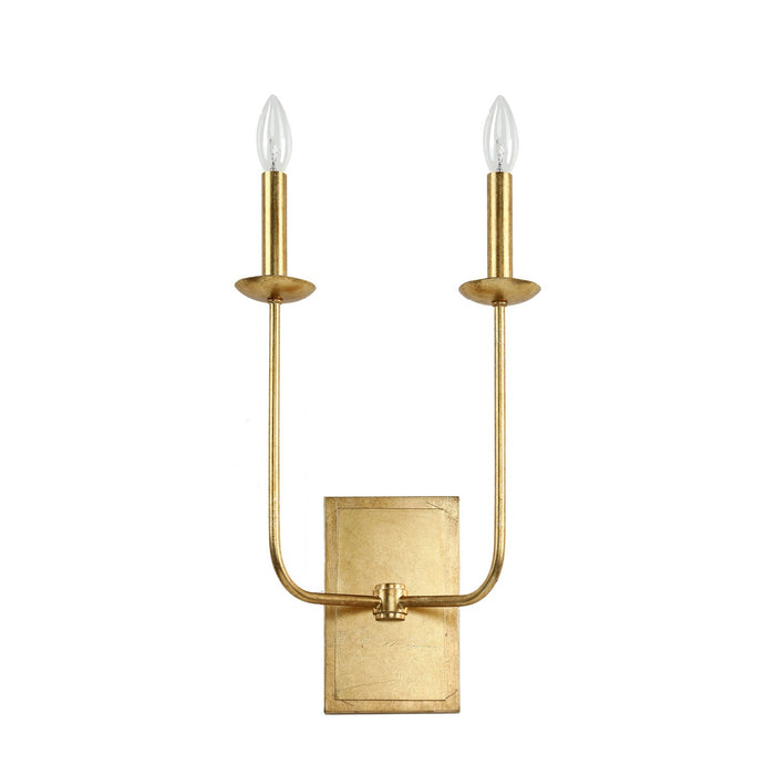 Terracotta Designs W23121-2 Two Light Wall Sconce, Gold Leaf