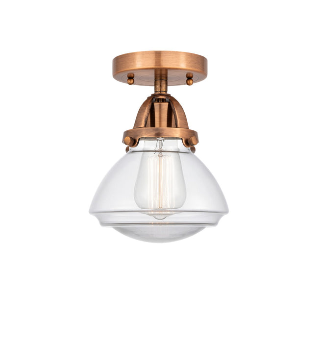 Innovations 288-1C-AC-G322 One Light Semi-Flush Mount, Antique Copper