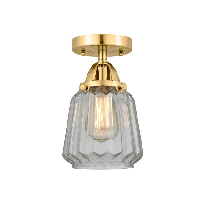 Innovations 288-1C-SG-G142 One Light Semi-Flush Mount, Satin Gold