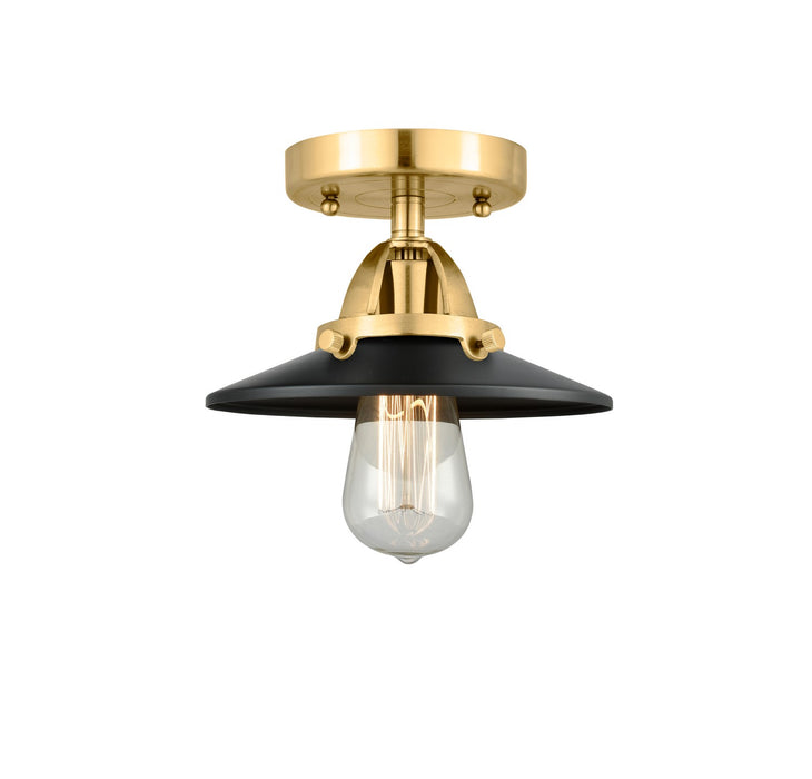 Innovations 288-1C-SG-M6-BK One Light Semi-Flush Mount, Satin Gold