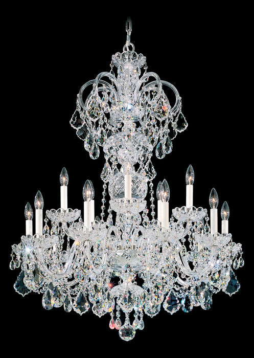 Schonbek 6814-40R 15 Light Chandelier, Polished Silver