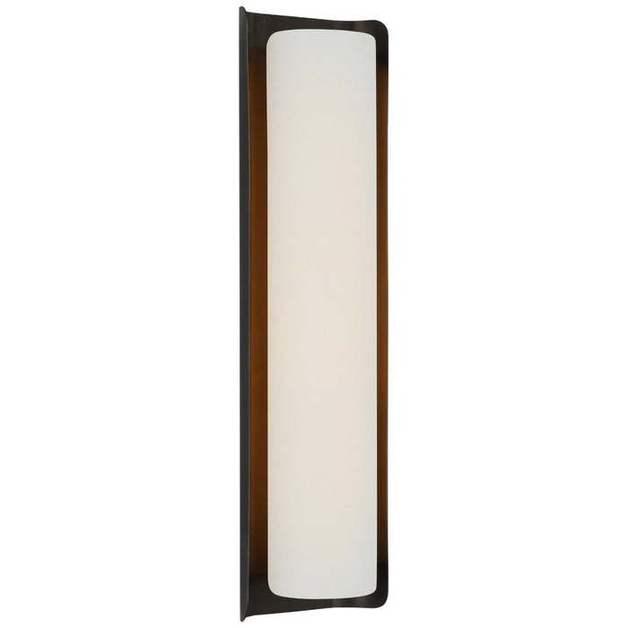Visual Comfort Signature WS 2076BZ/L LED Wall Sconce, Bronze and Linen