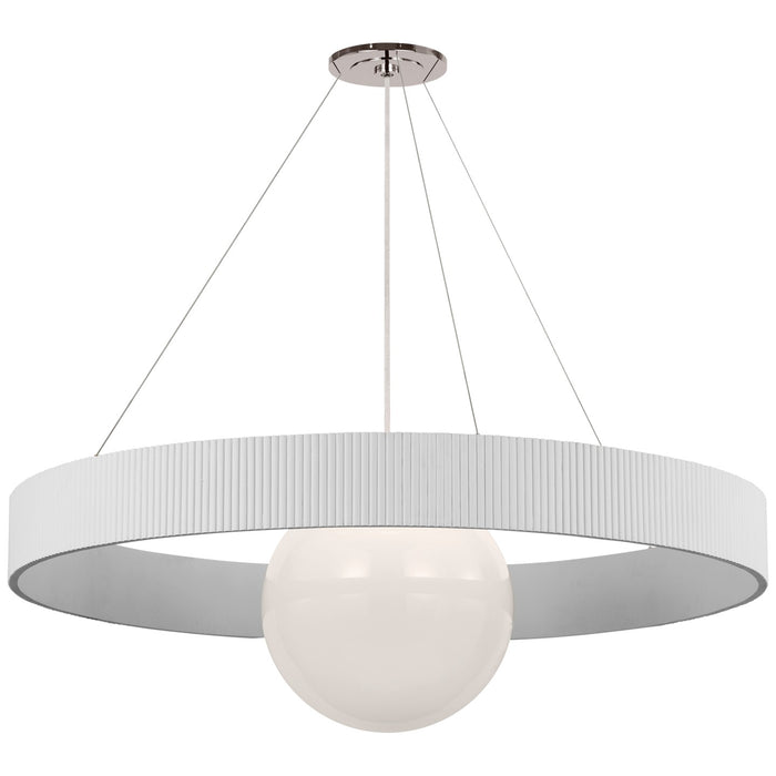 Visual Comfort Signature WS 5002PN/WHT-WG LED Chandelier, Polished Nickel and White Glass