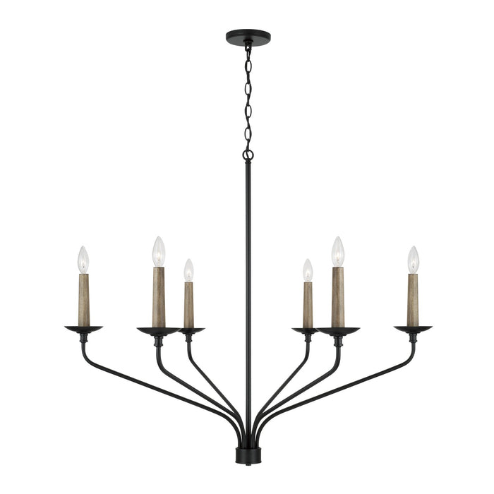 Capital Lighting 451562MB Six Light Chandelier, Matte Black