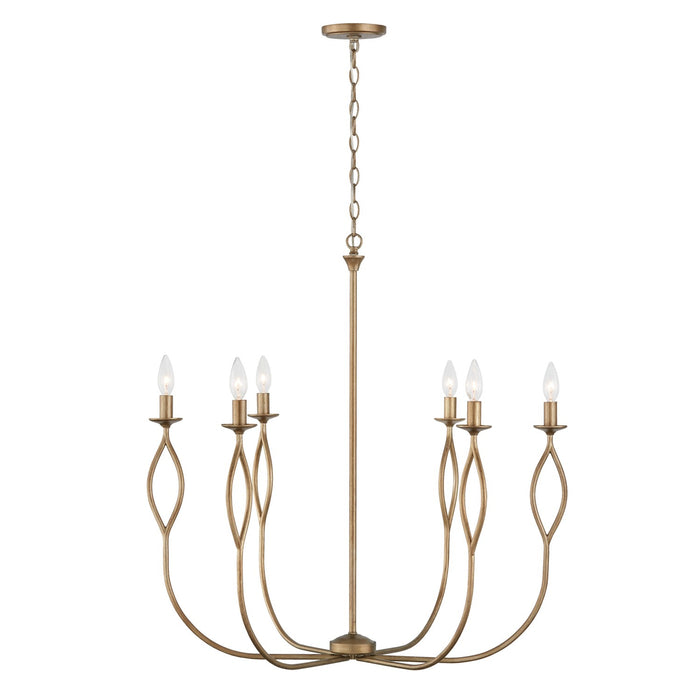 Capital Lighting 452562ML Six Light Chandelier, Mystic Luster