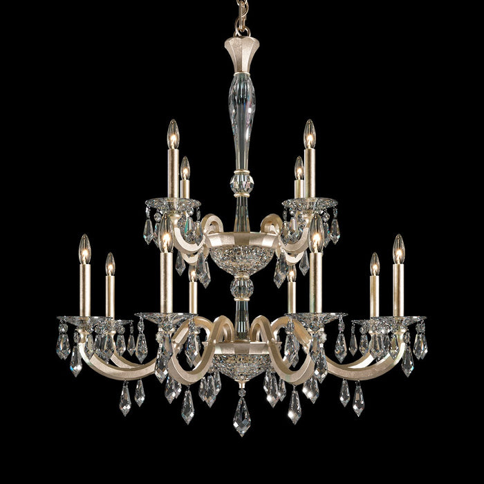 Schonbek S7612N-51R 12 Light Chandelier, Black