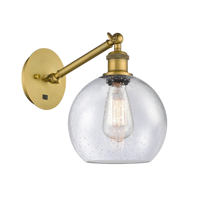 Innovations 317-1W-BB-G124-8 One Light Wall Sconce, Brushed Brass