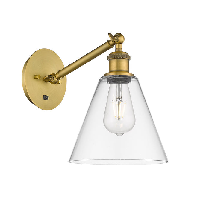 Innovations 317-1W-BB-GBC-82 One Light Wall Sconce, Brushed Brass