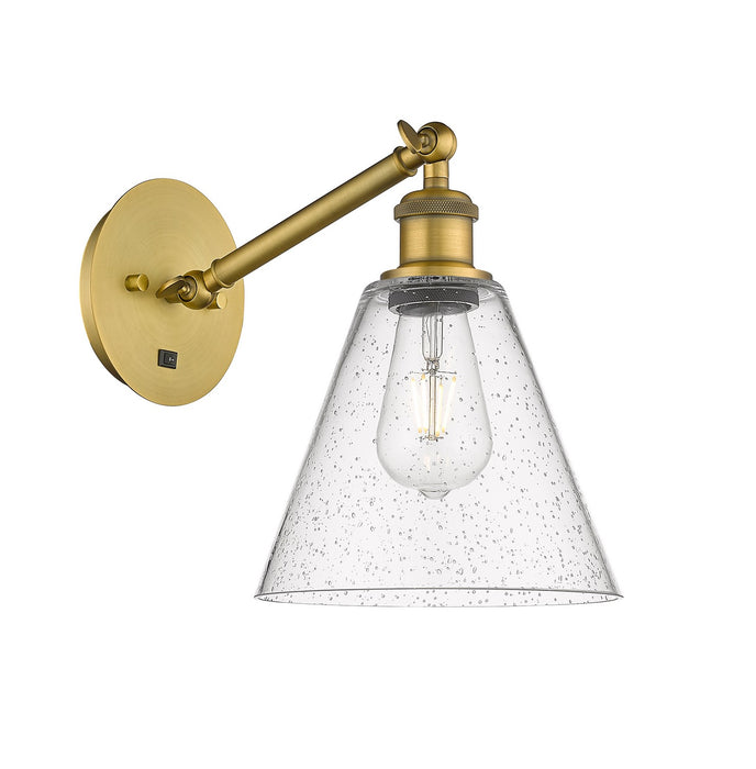 Innovations 317-1W-BB-GBC-84 One Light Wall Sconce, Brushed Brass