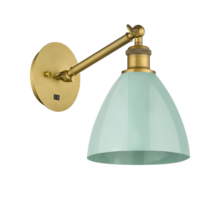 Innovations 317-1W-BB-MBD-75-SF One Light Wall Sconce, Brushed Brass